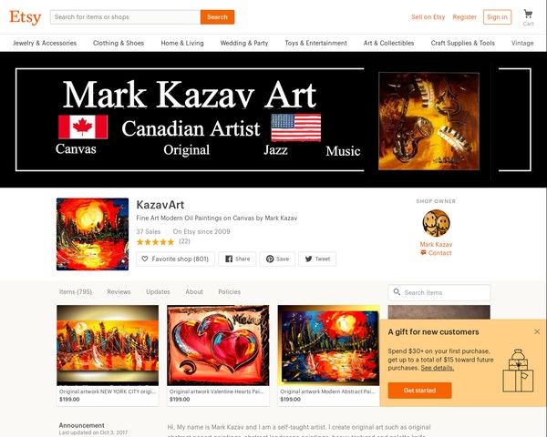 Mark Kazav Art Etsy shop
