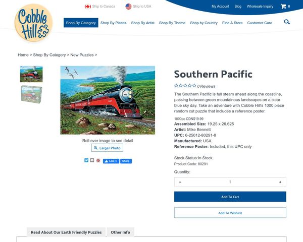 The Southern Pacific #4449 Jigsaw Puzzle by Cobble Hill Puzzles