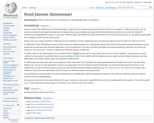 Ruud Janssen on Wikipedia (Dutch)